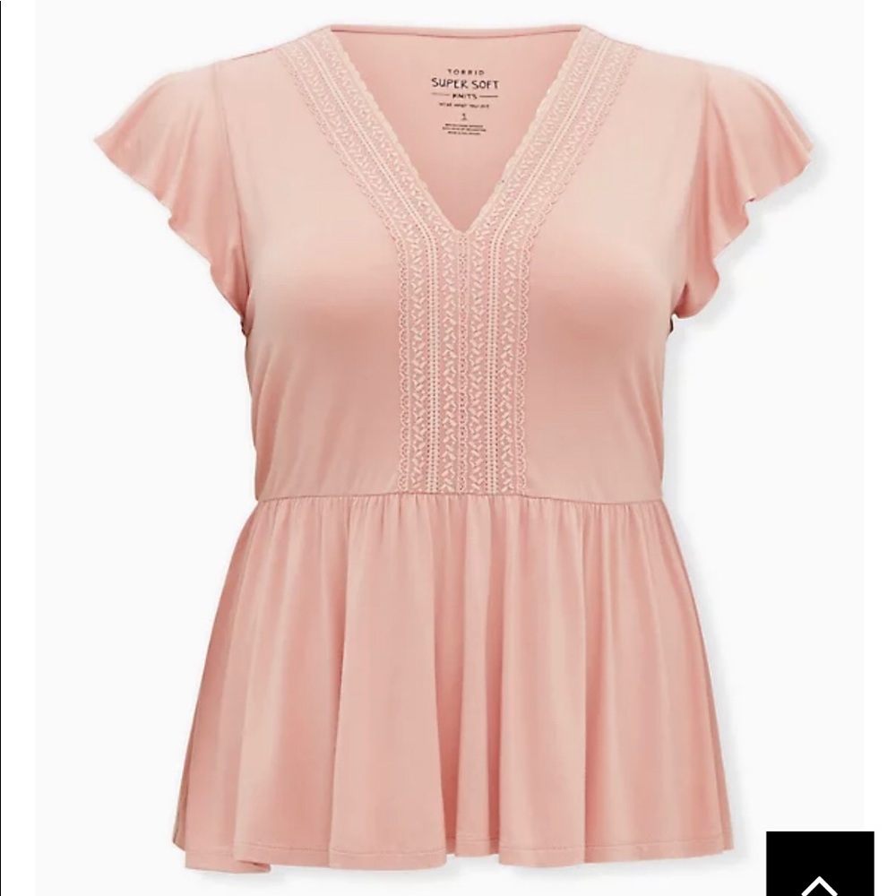 Torrid SUPER SOFT PEACH LACE TRIM BABYDOLL TOP